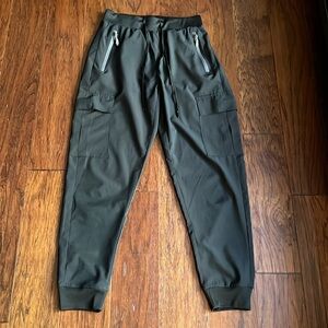 Black cargo joggers